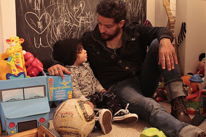 Con Benja su hijo